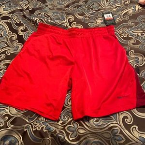 Red basketball shorts